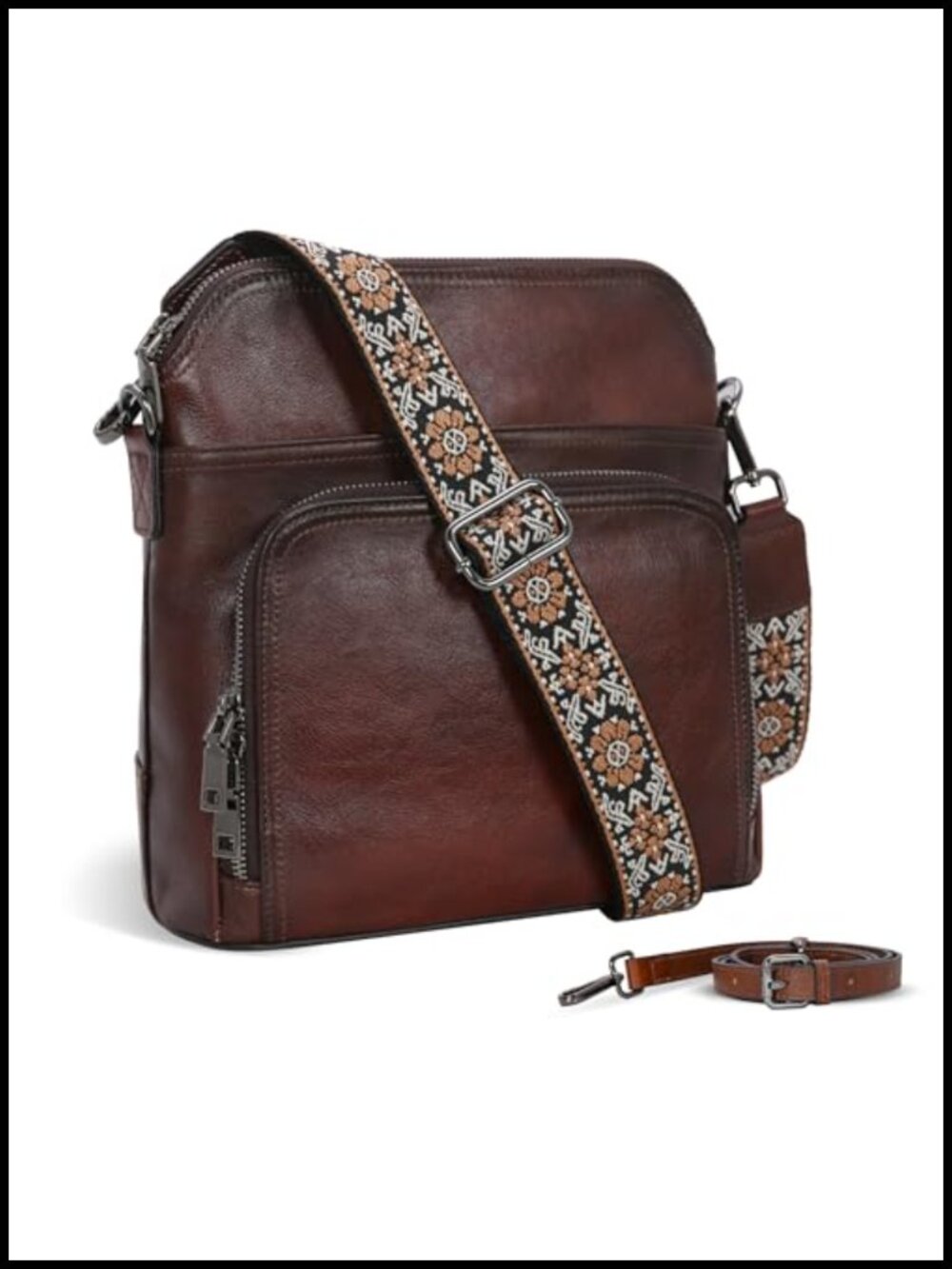 Iswee Leather Crossbody Bag Women Purse Hobo with Built in Wallet